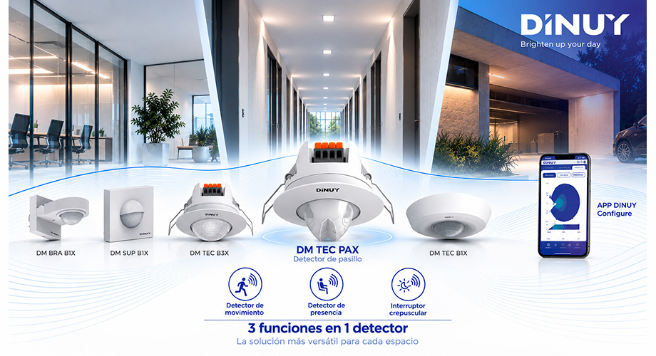 DINUY completa su nueva generación de detectores multifunción con cobertura selectiva con el lanzamiento de un modelo específico para pasillos