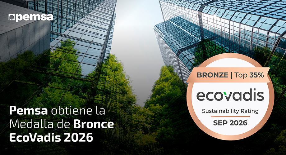 Pemsa obtiene la Medalla de Bronce EcoVadis por su desempeño en sostenibilidad