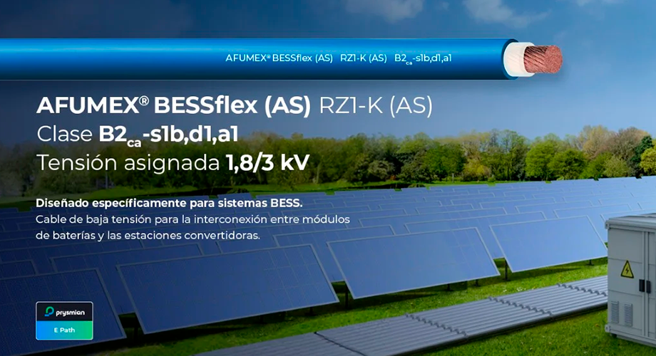 AFUMEX® BESSflex (AS): cable Prysmian para sistemas BESS