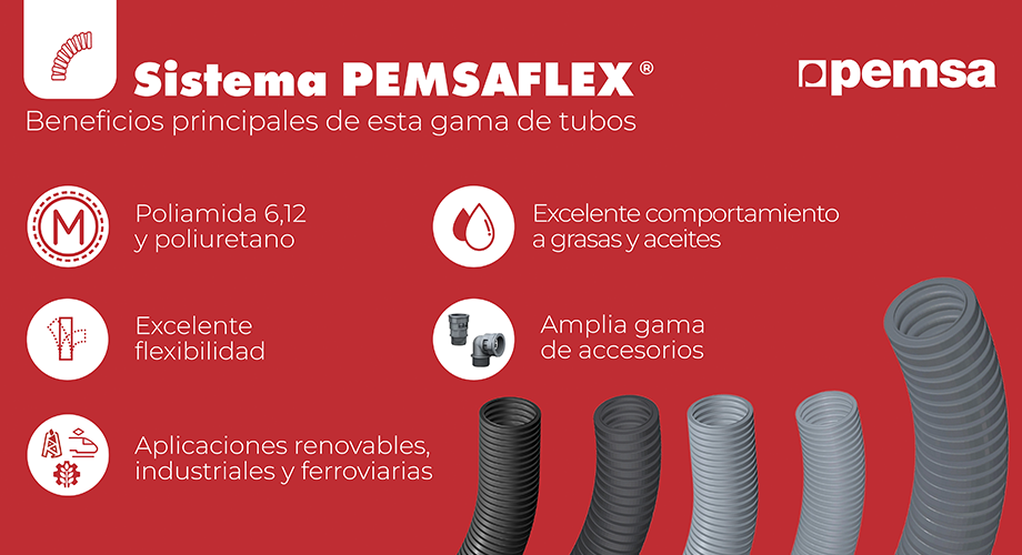 Tubos Pemsaflex®, una gama de soluciones específicamente diseñadas para dar respuesta a las necesidades industriales